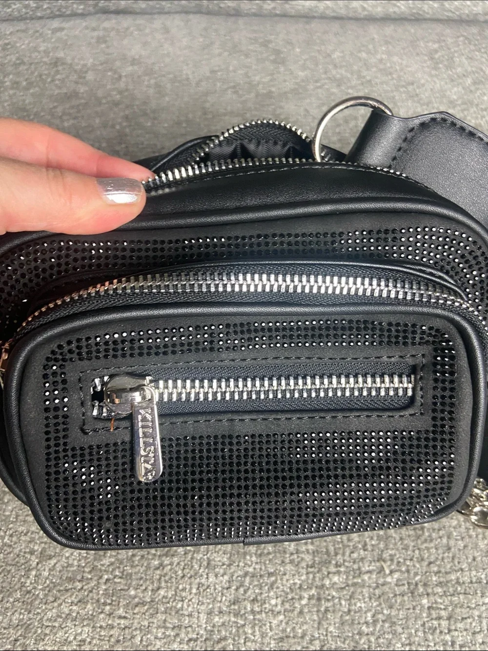 Killstar Black Crossbody Bag with Chain Accent